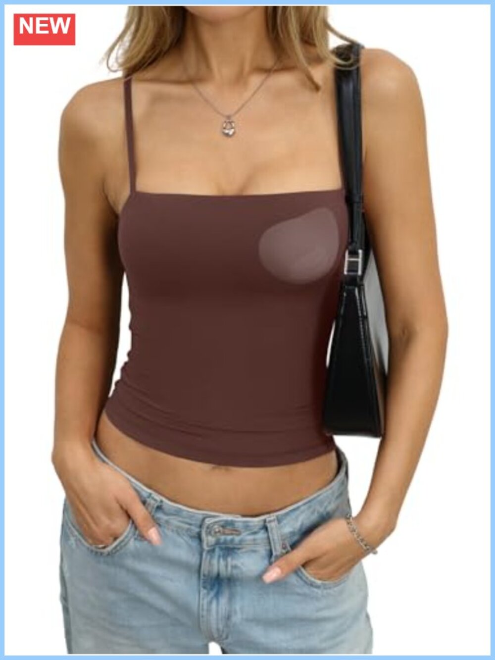 Double Lined Padded Tank Top Built in Bra Camisole Slim Fit Women